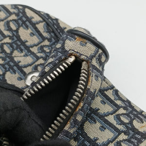 Vintage Christian Dior Saddle Navy Jacquard×Leather bum bag/waist bag | stylenewstar