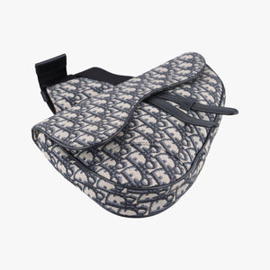 Vintage Christian Dior Saddle Navy Jacquard×Leather bum bag/waist bag | stylenewstar