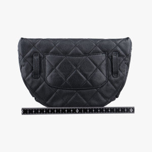 Pre-owned Chanel Uniform Black Leather bum bag/waist bag | stylenewstar