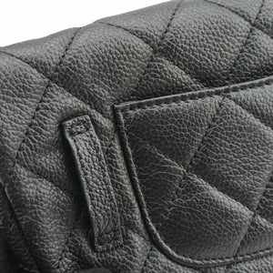 Pre-owned Chanel Uniform Black Leather bum bag/waist bag | stylenewstar
