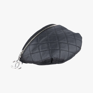 Pre-owned Chanel Uniform Black Leather bum bag/waist bag | stylenewstar