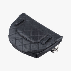 Pre-owned Chanel Uniform Black Leather bum bag/waist bag | stylenewstar