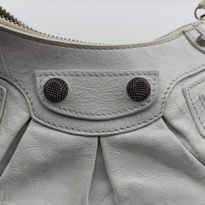 Pre-owned Balenciaga Le Cagole White lambskin shoulderbag | stylenewstar