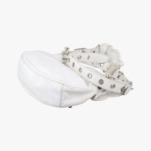 Pre-owned Balenciaga Le Cagole White lambskin shoulderbag | stylenewstar