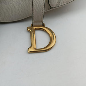 Pre-owned Christian Dior Saddle White Leather handbag | stylenewstar