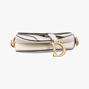 Pre-owned Christian Dior Saddle White Leather handbag | stylenewstar