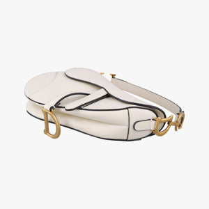 Pre-owned Christian Dior Saddle White Leather handbag | stylenewstar