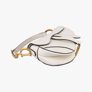 Pre-owned Christian Dior Saddle White Leather handbag | stylenewstar