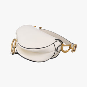 Pre-owned Christian Dior Saddle White Leather handbag | stylenewstar