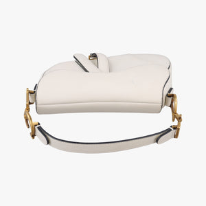 Pre-owned Christian Dior Saddle White Leather handbag | stylenewstar