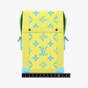 Pre-owned Louis Vuitton Vertical Trunk Yellow x Blue Monogram Playground M82007 shoulderbag | stylenewstar