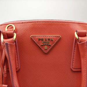 Pre-owned Prada Promenade Orange SAFFIANO patent BN2567 shoulderbag | stylenewstar