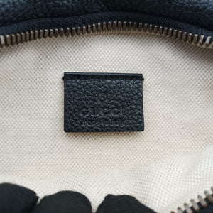 Pre-owned Gucci Print Black Leather 527792 bum bag/waist bag | stylenewstar
