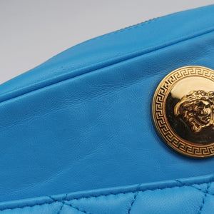 Vintage VERSACE La Medusa Camera Blue Leather shoulderbag | stylenewstar