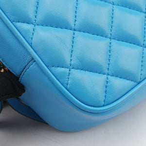 Vintage VERSACE La Medusa Camera Blue Leather shoulderbag | stylenewstar