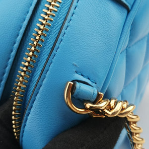Vintage VERSACE La Medusa Camera Blue Leather shoulderbag | stylenewstar