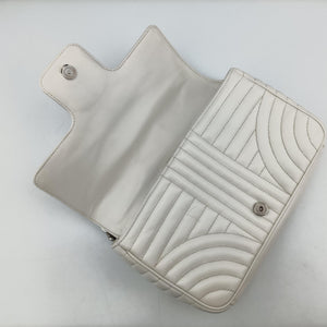Pre-owned Prada Diagramme White Leather 1BD108 shoulderbag | stylenewstar
