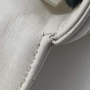 Pre-owned Prada Diagramme White Leather 1BD108 shoulderbag | stylenewstar
