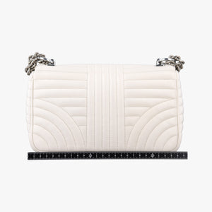 Pre-owned Prada Diagramme White Leather 1BD108 shoulderbag | stylenewstar