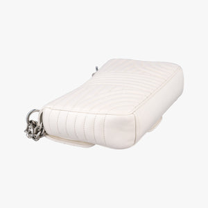 Pre-owned Prada Diagramme White Leather 1BD108 shoulderbag | stylenewstar