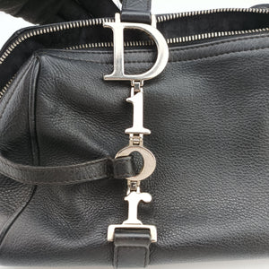 Vintage Christian Dior D-Charm BowlerL Black Leather shoulderbag | stylenewstar