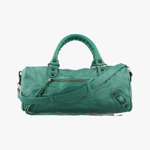 Pre-owned Balenciaga The Twiggy Green lambskin 128523 shoulderbag | stylenewstar