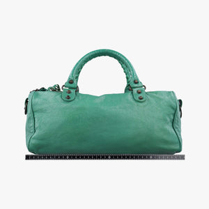 Pre-owned Balenciaga The Twiggy Green lambskin 128523 shoulderbag | stylenewstar