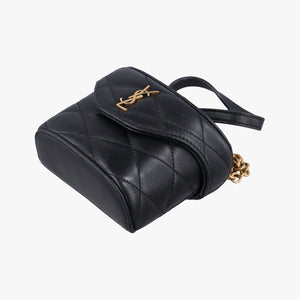 Pre-owned Yves Saint Laurent June Mini Black Leather 766793 shoulderbag | stylenewstar