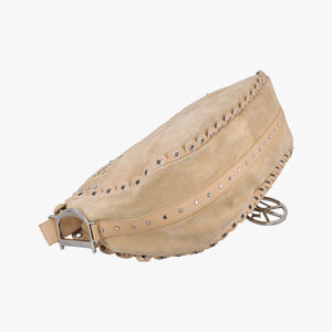 Vintage Christian Dior Peace Logo Crystal Beige Suede shoulderbag | stylenewstar