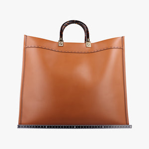Pre-owned Fendi Sunshine Brown Leather 8BH372 handbag | stylenewstar