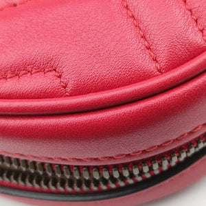 Pre-owned Gucci GG Marmont Red Leather 476434 bum bag/waist bag | stylenewstar