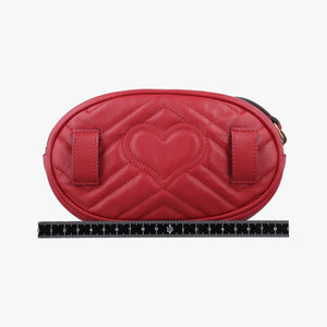 Pre-owned Gucci GG Marmont Red Leather 476434 bum bag/waist bag | stylenewstar