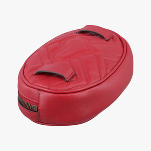 Pre-owned Gucci GG Marmont Red Leather 476434 bum bag/waist bag | stylenewstar