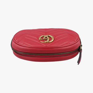 Pre-owned Gucci GG Marmont Red Leather 476434 bum bag/waist bag | stylenewstar