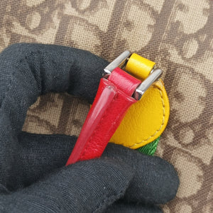 Secondhand Christian Dior Rasta Brown x Multicolor PVC-coated canvas x leather handbag | stylenewstar
