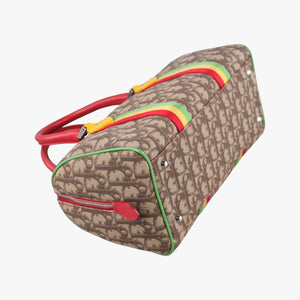 Secondhand Christian Dior Rasta Brown x Multicolor PVC-coated canvas x leather handbag | stylenewstar