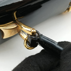 Pre-owned Gucci Sylvie 1969 Black Patent 589479 handbag | stylenewstar