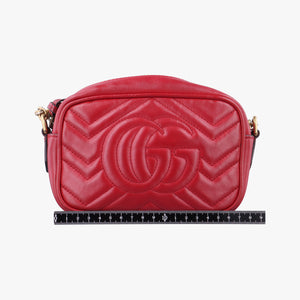 Pre-owned Gucci GG Marmont Red Leather 448065 shoulderbag | stylenewstar