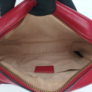 Pre-owned Gucci GG Marmont Red Leather 448065 shoulderbag | stylenewstar