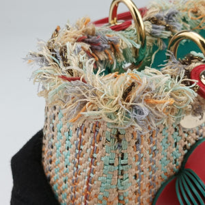 Pre-owned Christian Dior Lady Dior Multicolor Textile x Leather shoulderbag | stylenewstar