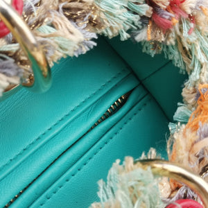 Pre-owned Christian Dior Lady Dior Multicolor Textile x Leather shoulderbag | stylenewstar
