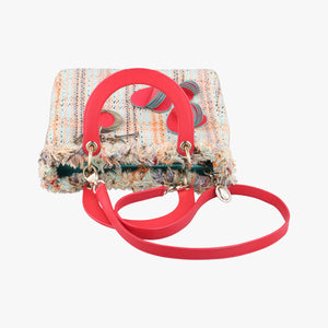 Pre-owned Christian Dior Lady Dior Multicolor Textile x Leather shoulderbag | stylenewstar