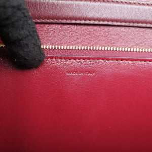 Pre-owned Celine Classic Box Burgundy Leather shoulderbag | stylenewstar