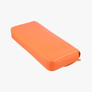 Pre-owned Celine Chain Claude Triomphe Orange Leather shoulderbag | stylenewstar