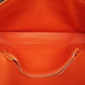 Pre-owned Celine Chain Claude Triomphe Orange Leather shoulderbag | stylenewstar