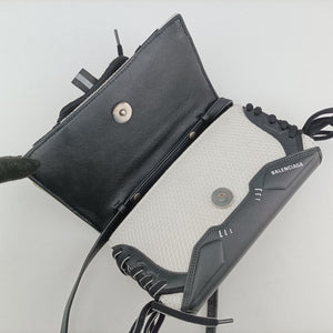 Pre-owned Balenciaga Sneakerhead Black×white fabric shoulderbag | stylenewstar