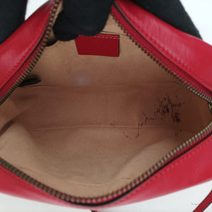 Pre-owned Gucci GG Marmont Red Leather 448065 shoulderbag | stylenewstar