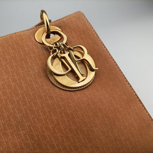 Pre-owned Christian Dior Lady Dior Camel Suede × Patent shoulderbag | stylenewstar