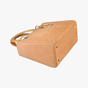 Pre-owned Christian Dior Lady Dior Camel Suede × Patent shoulderbag | stylenewstar