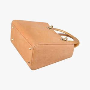 Pre-owned Christian Dior Lady Dior Camel Suede × Patent shoulderbag | stylenewstar